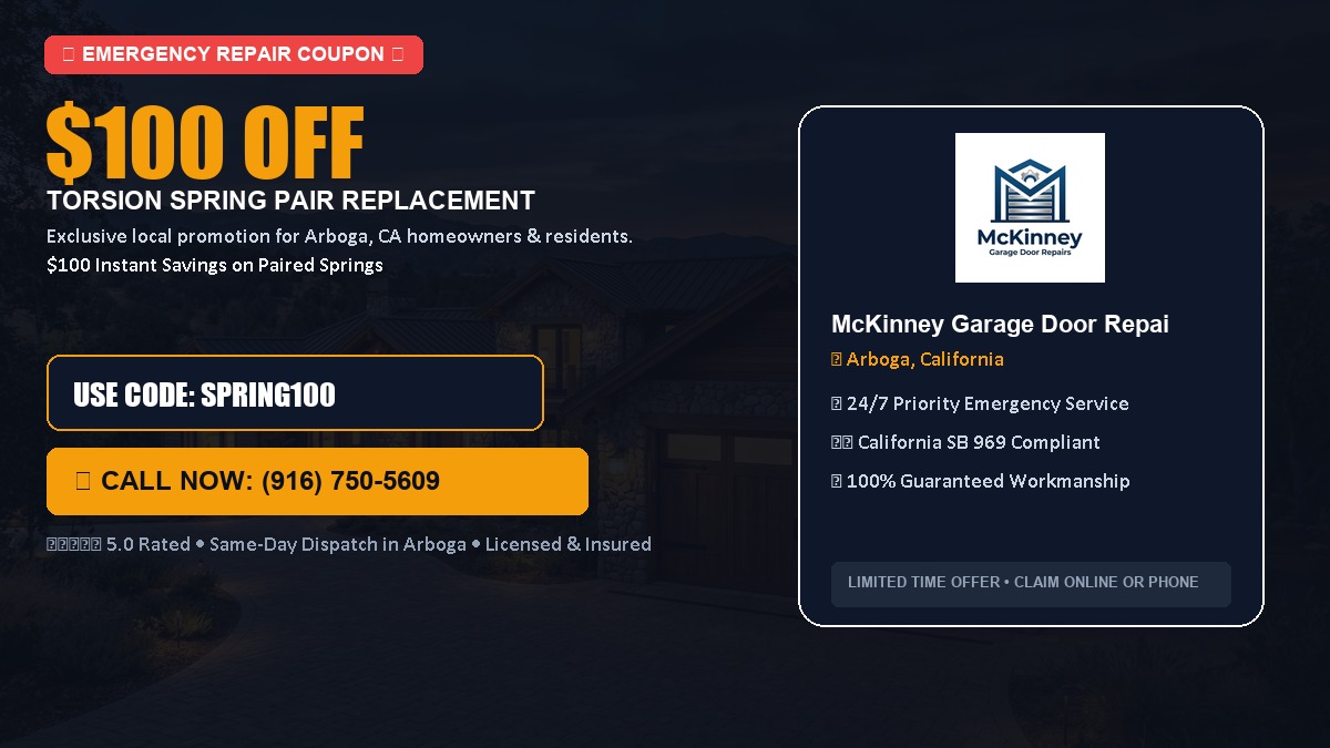 $100 OFF Heavy-Duty Torsion Spring Pair Replacement in Arboga, CA